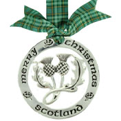 Scottish Christmas Ornament, Pendant, Currie Tartan